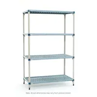 MetroMax Q MQ-247274G-S-4 4-Shelf Plastic Industrial Shelving Starter Unit, 24
