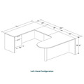 Classic U-Shape Bullet Executive Workstation 101" x 71" Left Hand with Box/File Pedestal - Silver Birch with Silver Post Finish