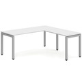 Elements L-Shape Desk 72" x 60" x 30"D - White with Silver Legs