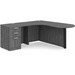 CLALD1010L- L-Shaped Bullet Workstation 71" W x 30" D with 47" Return and Box/Box/File Pedestal- Coastal Gray/Black
