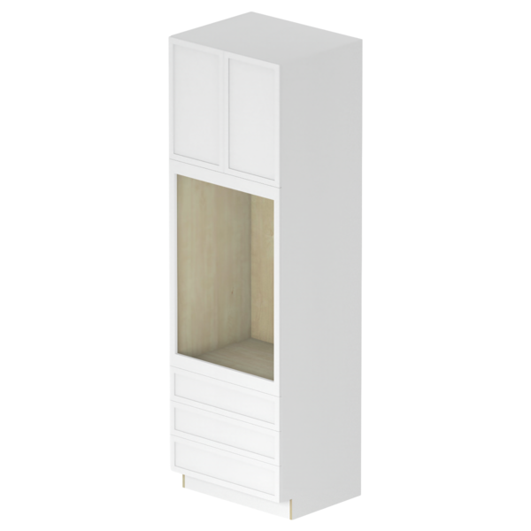 Fresno Pure White Box   Oven Cabinet Kit - 30” X 96”H X 24”D