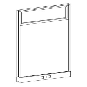 PGF6742 POWER Glazed Webb Panel - 67"H x 42"W Aspen Fabric, Silver