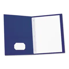 TWO-POCKET PORTFOLIOS WITH TANG FASTENERS 11 X 8.5" DARK BLUE 25/BX UNV57116