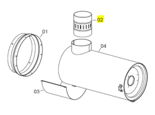 Veloci Heater Replacement Chimney fitting 150