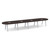 18' Signature Racetrack Conference Table with Metal VA Legs - Espresso Top, Silver Base
