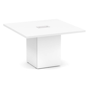 CUBSQ2139N 4ft Square Conference Table with Cube Base - White