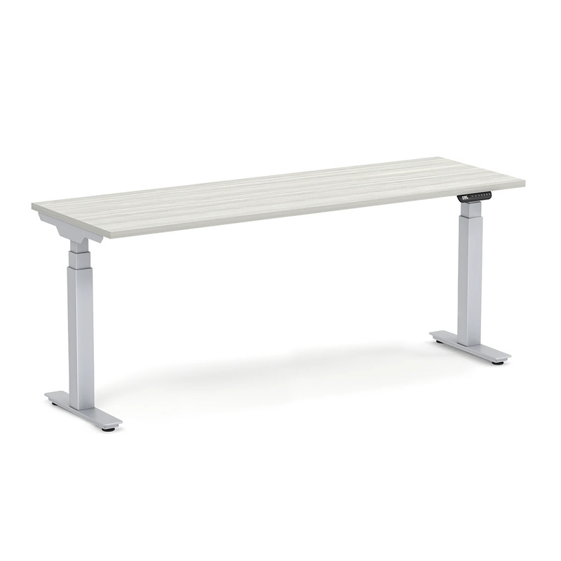 Enhance Electric Height-Adjustable Desk 24" X 72" - Silver Birch with Silver Base