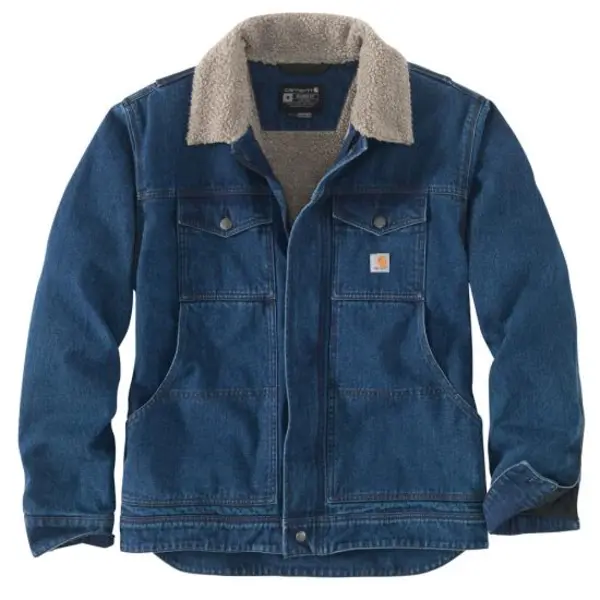 CARHARTT 106323 - Relaxed Fit Denim Sherpa-Lined Jacket - 2 Warmer Rating - Beech