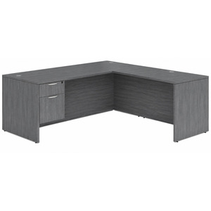 CLALD1041- Classic L-Shape Desk 71" W x 30" D with 47" Return and Box/File Pedestal- Coastal Gray