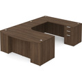 Classic Plus U-Shape Bowfront Executive Workstation 107" x 71" Right Hand - Modern Walnut