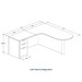 CLALD1010L- L-Shaped Bullet Workstation 71" W x 30" D with 47" Return and Box/Box/File Pedestal- Cherry/Black