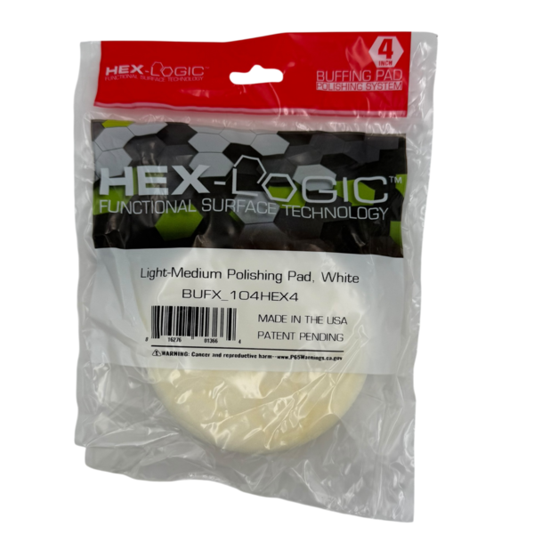 4" White Hex-Logic Light-Medium Polishing Pad