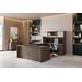 PL245 - FLEX CREDENZA W/PEDESTAL AND CABINET - Modern Walnut