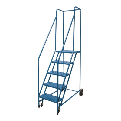Rolling Step Ladder - Spring Loaded - 5 Step - 18" Wide