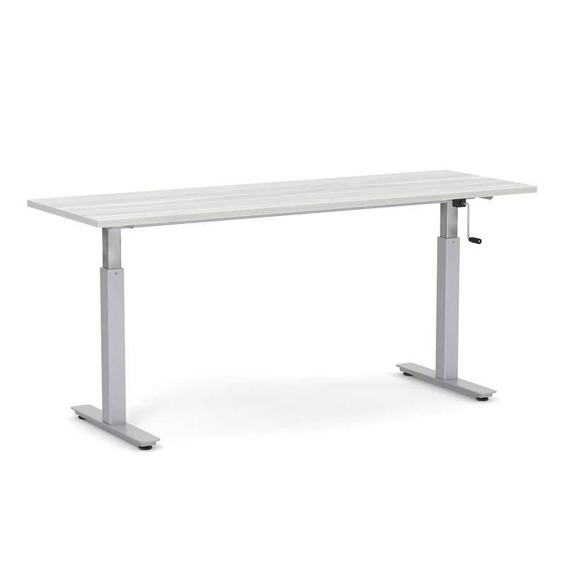 Crank Sit-Stand Desk 24" x 72" - Silver Birch