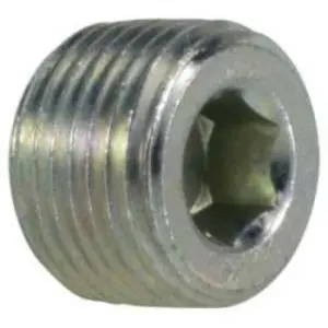 Hollow Hex Pipe Plug, 3/4-in Male NPTF, Steel