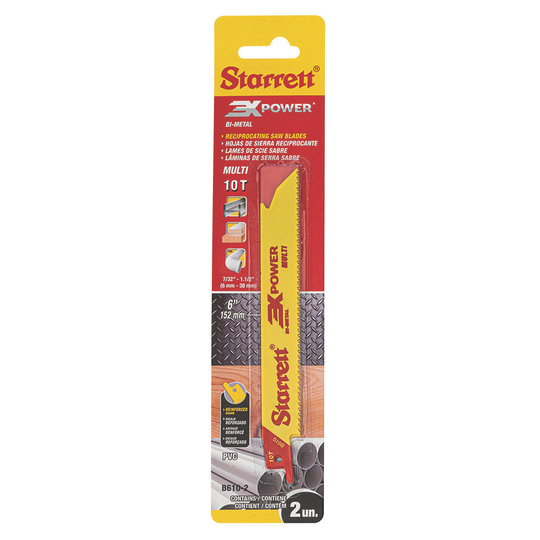 STARRETT B610-2 Multi-Purpose 6'' x 3/4 x .035 x 10T, 3X POWER, 2 Pack