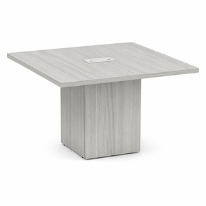 CUBSQ2139N 4ft Square Conference Table with Cube Base - Silver Birch