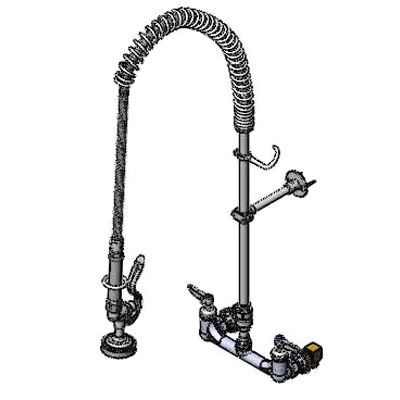 T&S Brass B-0133-CR-V-BE Easyinstall Pre-Rinse Unit 8" Wall Mount
