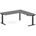 Enhance Electric Height-Adjustable L-Shape Desk 72" X 72" - Newport Grey with Black Base