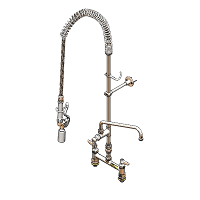 T&S Brass B-0123-12CRCVBC Easyinstall Pre-Rinse Unit 8" Deck Mount