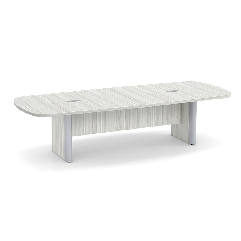 Classic Plus Arena 10 Ft Conference Table - Silver Birch with Silver Metal Accents