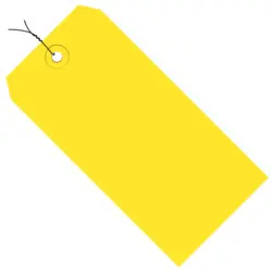 6-1/4 X 3-1/8 YELLOW 13 PT. SHIPPING TAG PRE-WIRED 1000/CS   G11083C