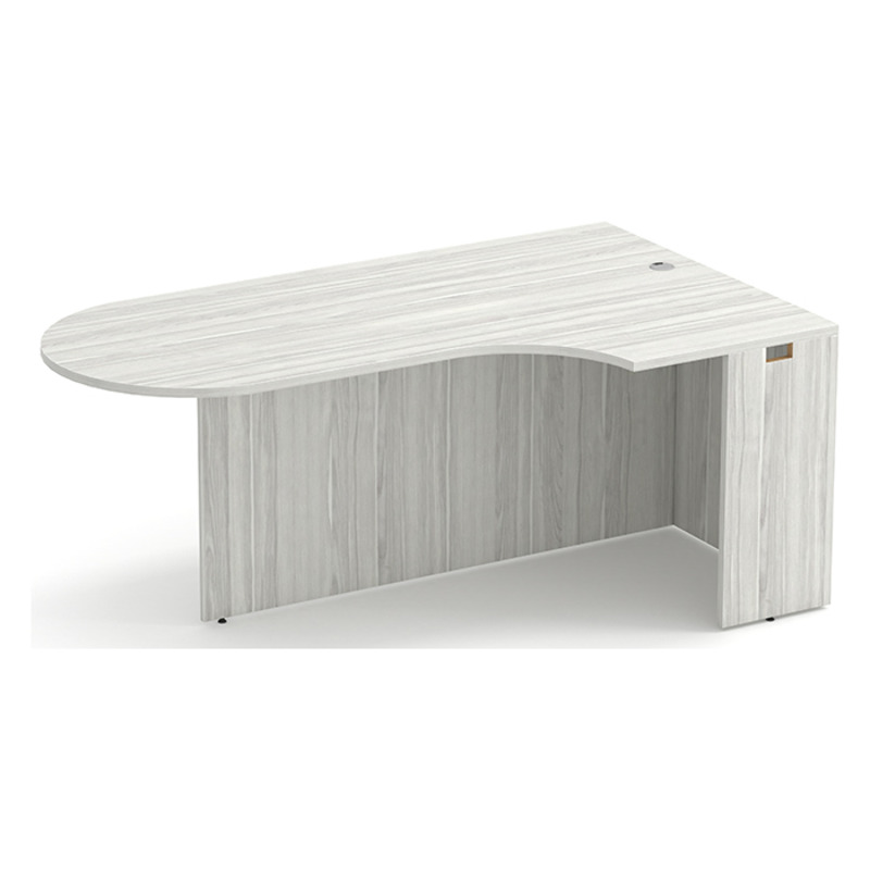 PL133R 71" BULLET DESK W/CORNER EXTENSION- RIGHT- Silver Birch