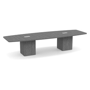 12ft Boat Shape, cube base Conference Table: NEWPORT GRAY CUBBS4238NNPGNPG