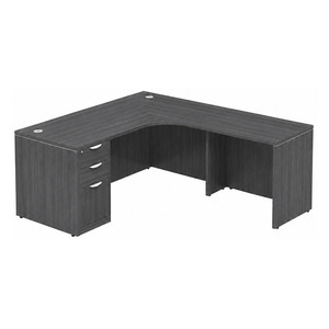 CLALD1014R Radius L-Shape Typical 71" X 72" Desk- Coastal Grey