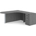 CLALD1010R- L-Shaped Bullet Workstation 71" W x 30" D with 47" Return and Box/Box/File Pedestal- Newport Gray/Silver