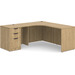 CLALD1005L- Left-Handed Classic L-Shape Workstation 66" W x 24" D with 42" Return and Box/Box/File Pedestal- Aspen