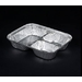 3-Compartment Oblong Aluminum Containers w/Foil Board Lids