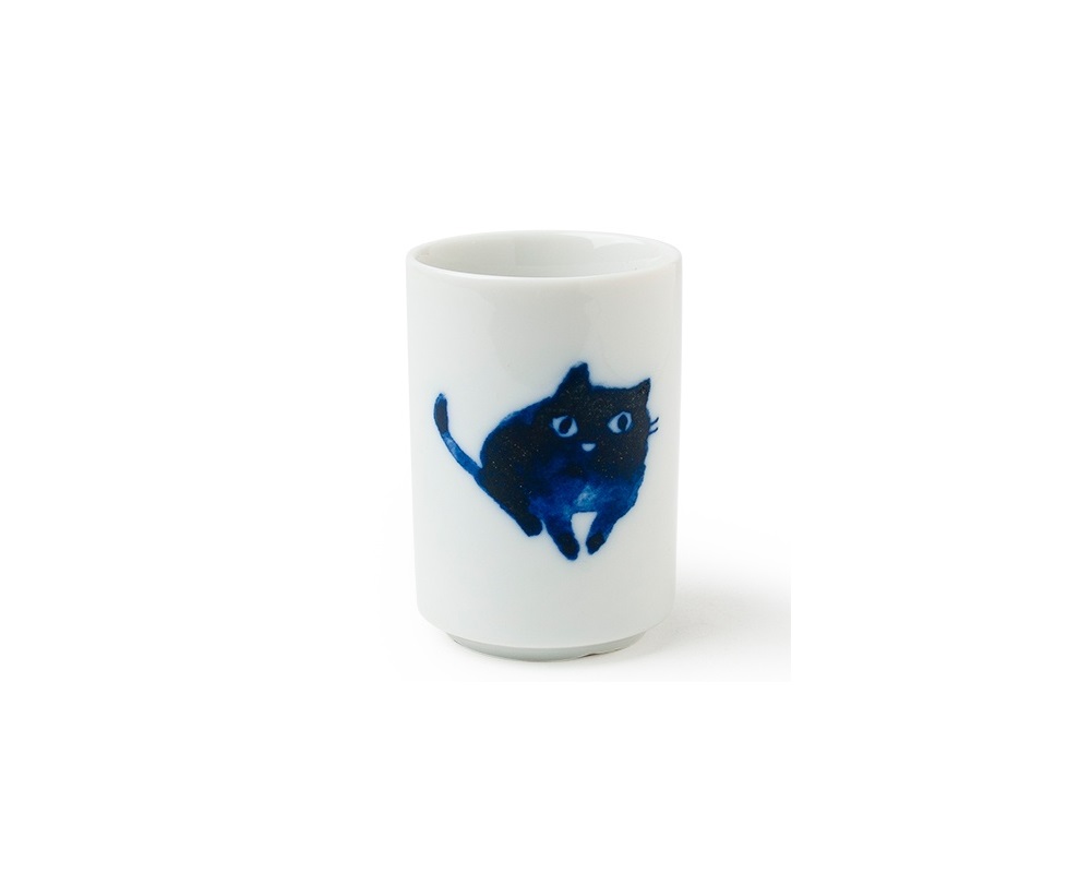 Midnight Blue Cat tea set with playful cats made in Japan available at