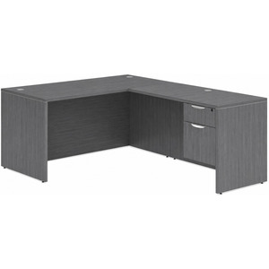CLALD2033- Classic L-Shape Desk 60" W x 72" D with 42" Return and Box/File Pedestal- Coastal Gray