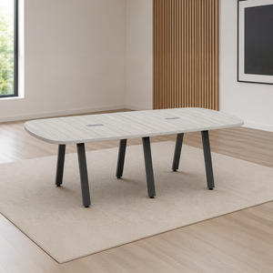 SIGAR7636N - 8 ft. Arena Conference Table w/Black Metal VA Leg