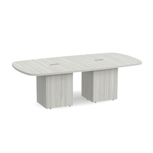 Arena Conference Table 8 Ft with Cube Base - Silver Birch