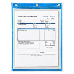 9 X 12 NEON BLUE JOB TICKET HOLDERS 15/CS  JTH115BE