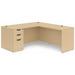 CLALD1046- Classic L-Shape Desk 71" W x 36" D with 47" Return and Box/Box/File Pedestal- Maple