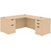 CLALD2036- Classic L-Shape Desk 60" W x 30" D with 42" Return and 2 Full Pedestals- Maple
