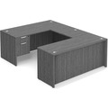 Classic U-Shape Executive Workstation 96" x 66" with Box/File Pedestal - Newport Grey