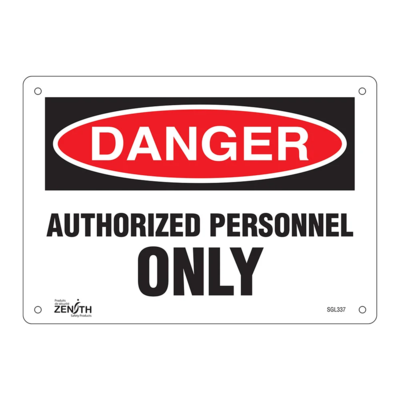 Authorized Personnel Only Sign - 10" x 7" - Aluminum - English