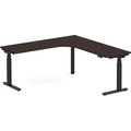 Enhance Electric Height-Adjustable L-Shape Desk with Right Radiused Corner 72" X 72" - Espresso with Black Base