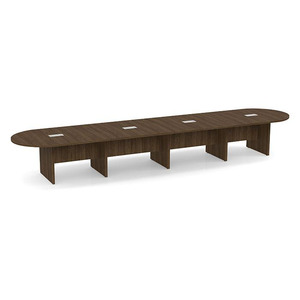 18ft Racetrack, slab base Conference Table: MODERN WALNUT 