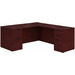 CLALD1044- Classic L-Shape Desk 71" W x 30" D with 47" Return and 2 Full Pedestals- Mahogany