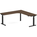 Enhance Electric Height-Adjustable L-Shape Desk with Right Radiused Corner 72" X 72" - Modern Walnut with Black Base