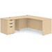CLALD1005L- Left-Handed Classic L-Shape Workstation 66" W x 24" D with 42" Return and Box/Box/File Pedestal- Maple