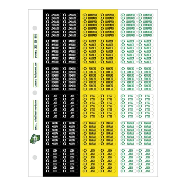 Shoe ID Adhesive Sticker Sheets