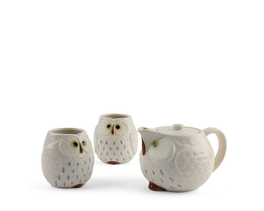 Tea Set Owl White