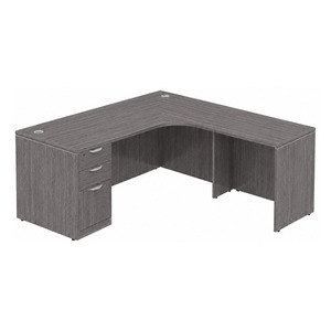 CLALD1014R Radius L-Shape Typical 71" X 72" Desk- Newport Grey